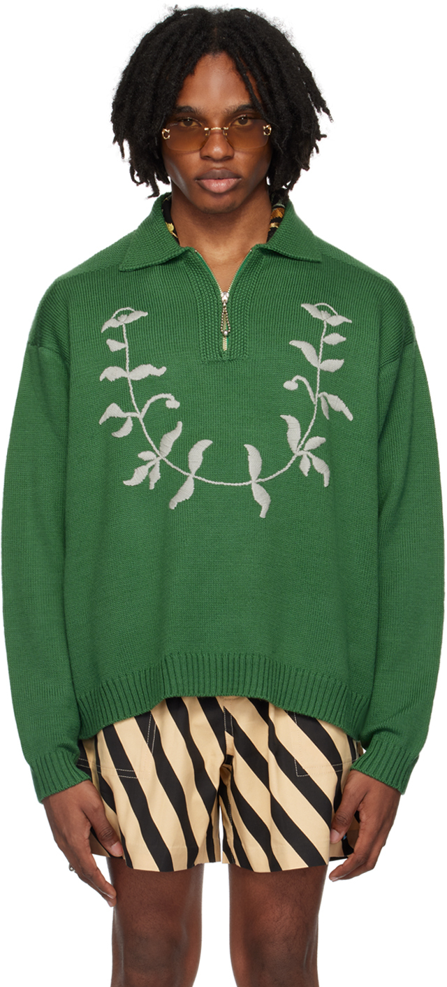 Green Floret Polo