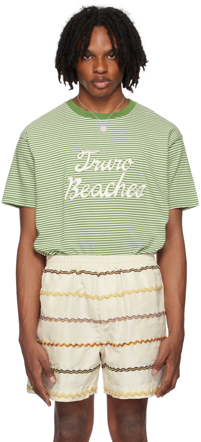 【関税込み】Bode グリーン＆ホワイト Truro Tシャツ Bode: Green & White 'Truro' T-Shirt | SSENSE 日本