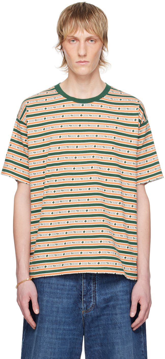 Bode: Green Scottie Jacquard T-Shirt | SSENSE