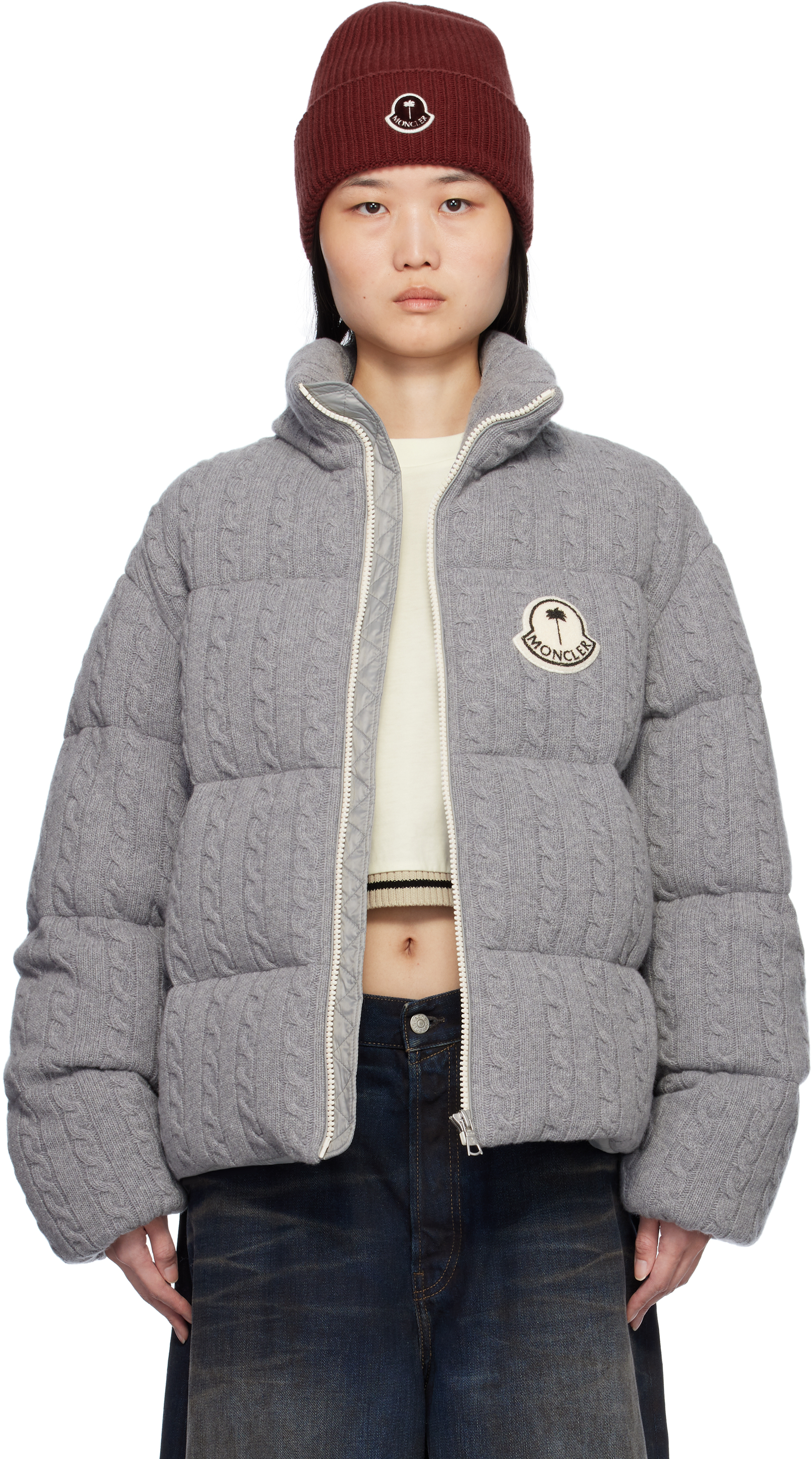 Moncler x Palm Angels Gray Austru Down Jacket