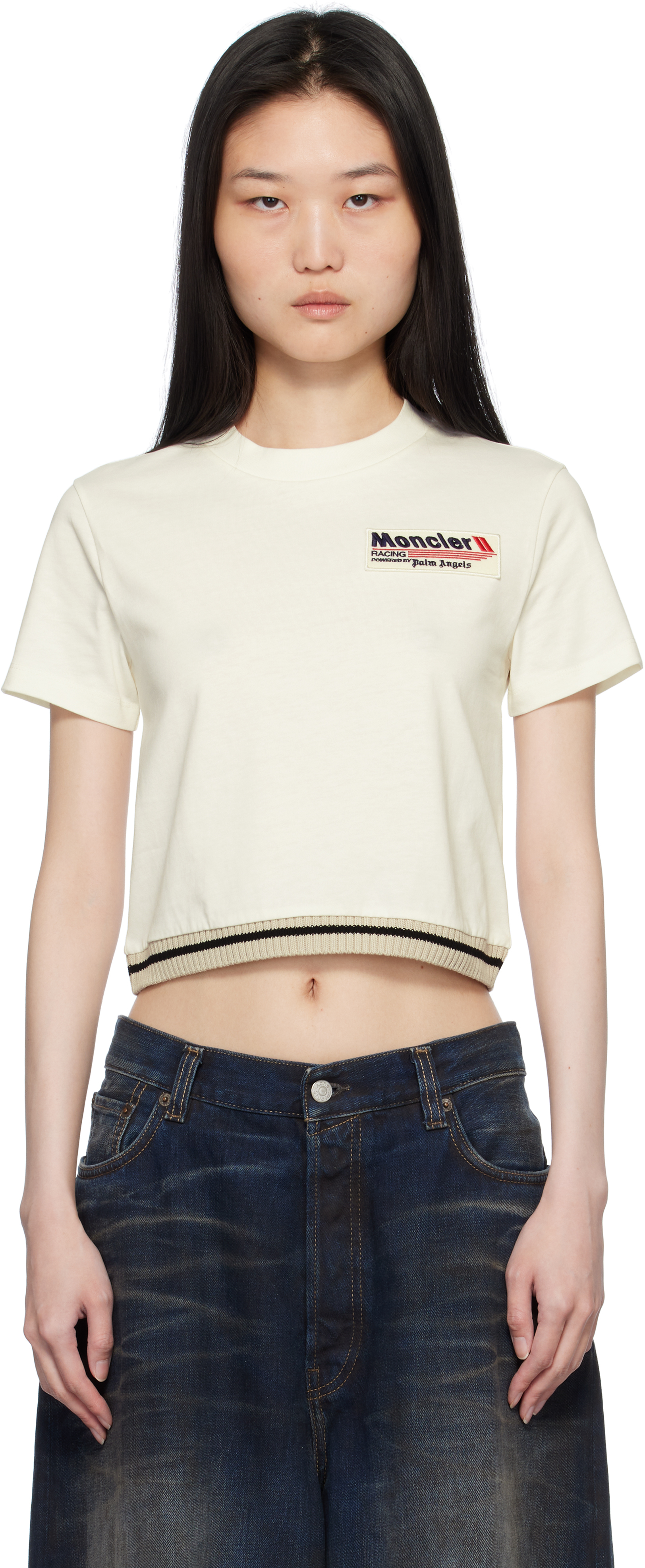 Moncler x Palm Angels White Racing T-shirt