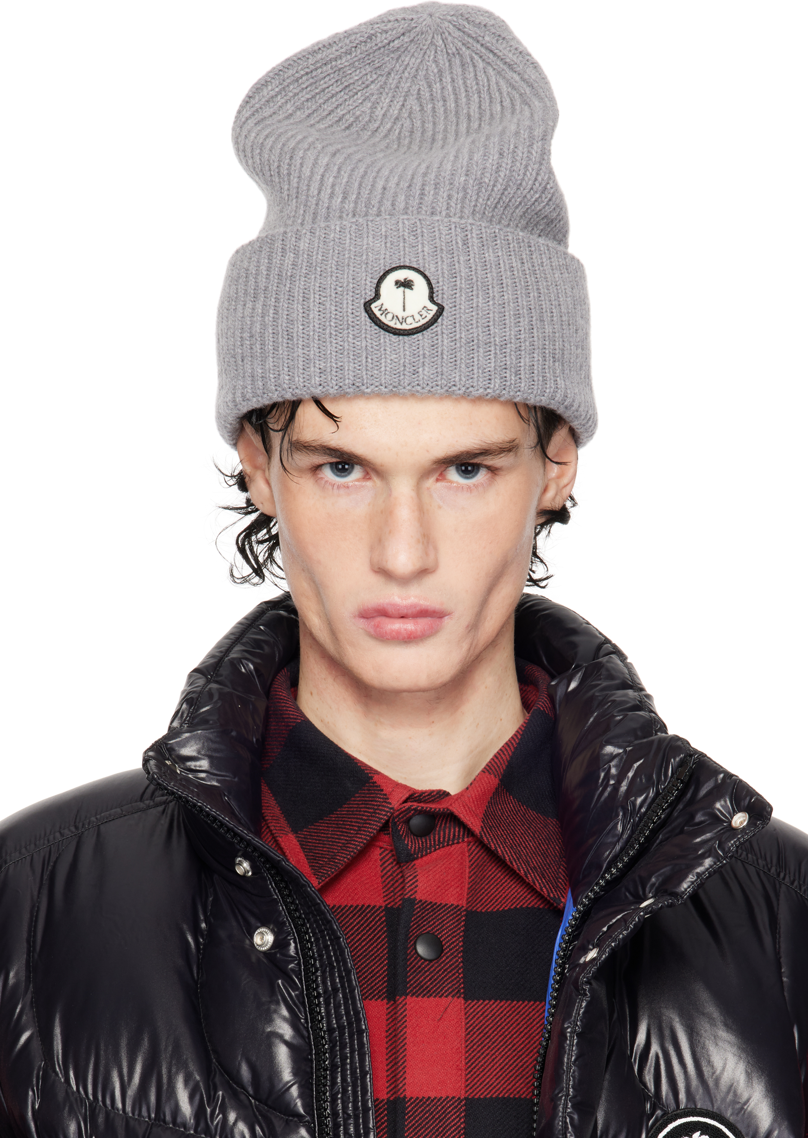 Moncler x Palm Angels Burgundy Logo Beanie