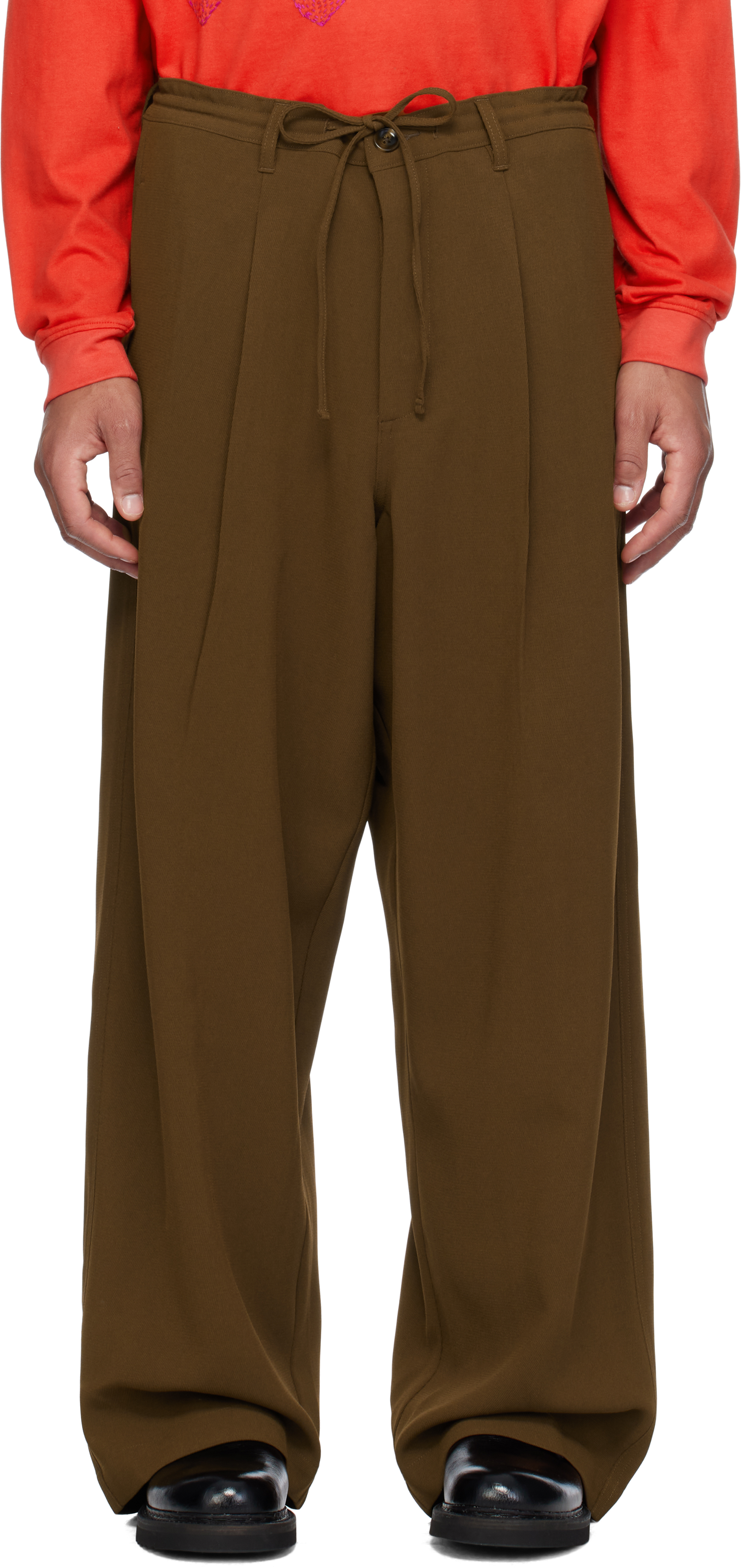 Brown Multipleated Trousers