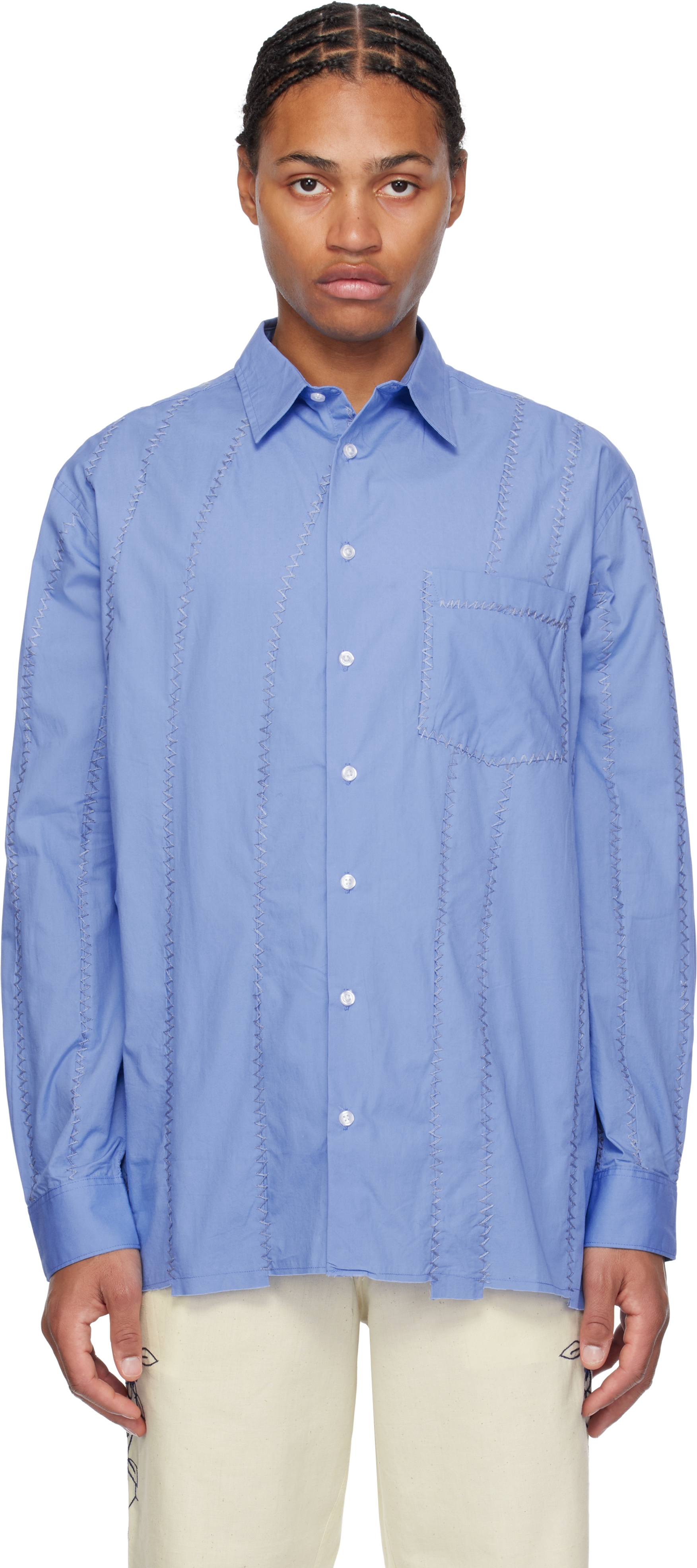 Blue Deconstructed Shirt