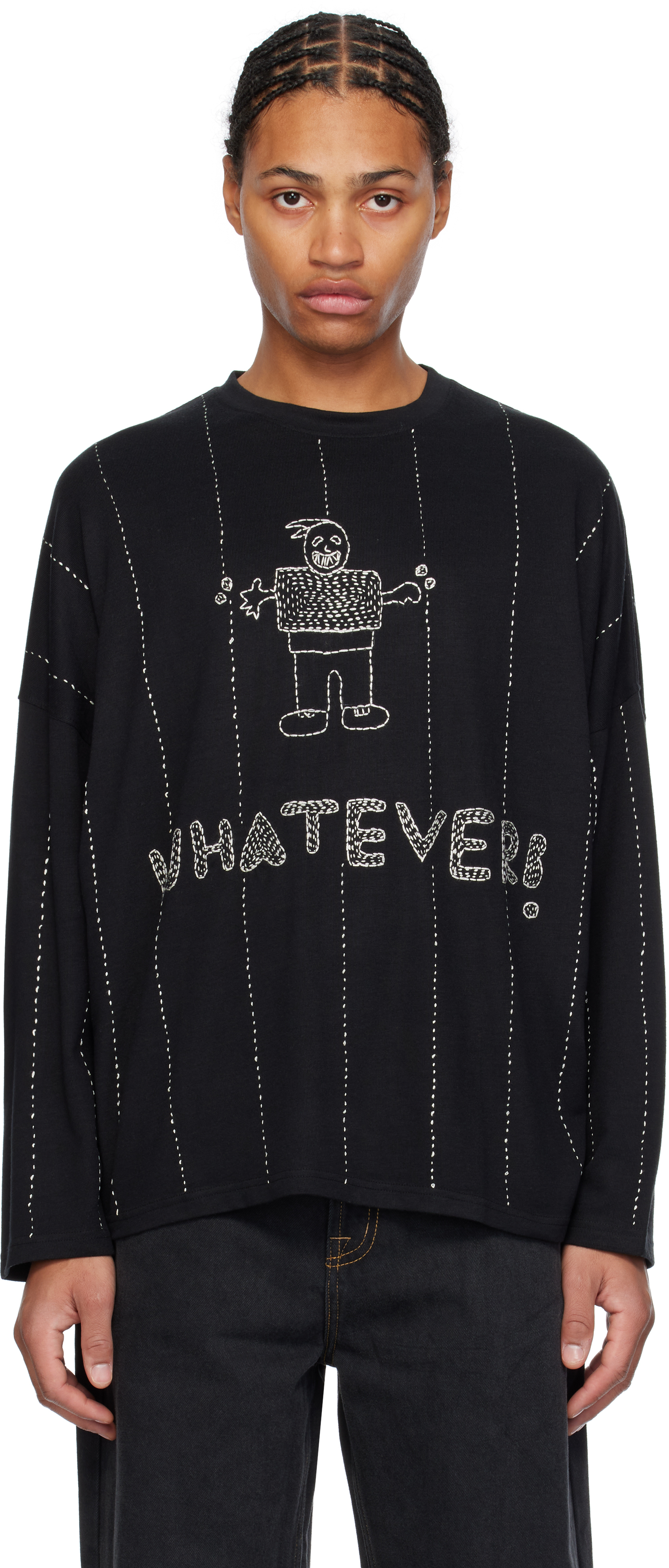 Glass Cypress Black 'whatever' Sweatshirt