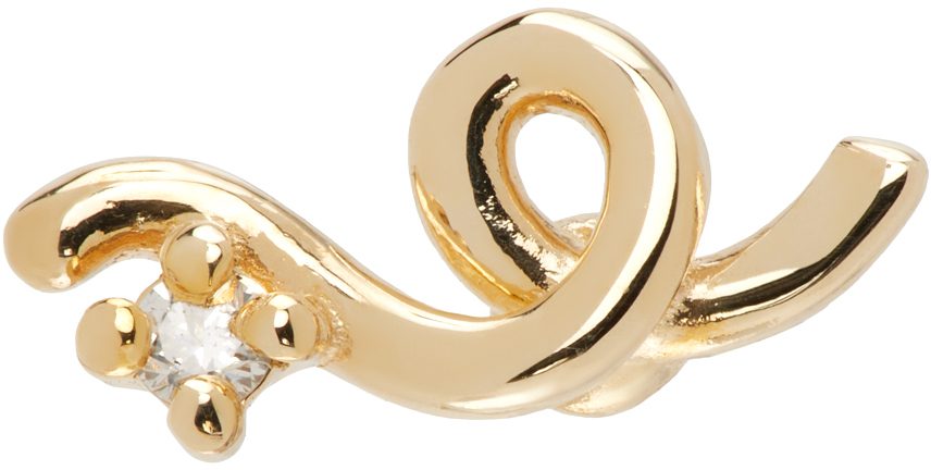 Gold One Diamond Mini Loop Single Earring