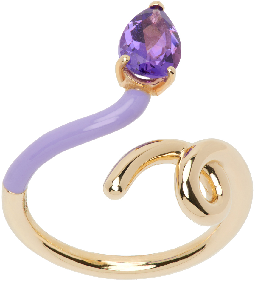 Gold & Purple Vine Ring