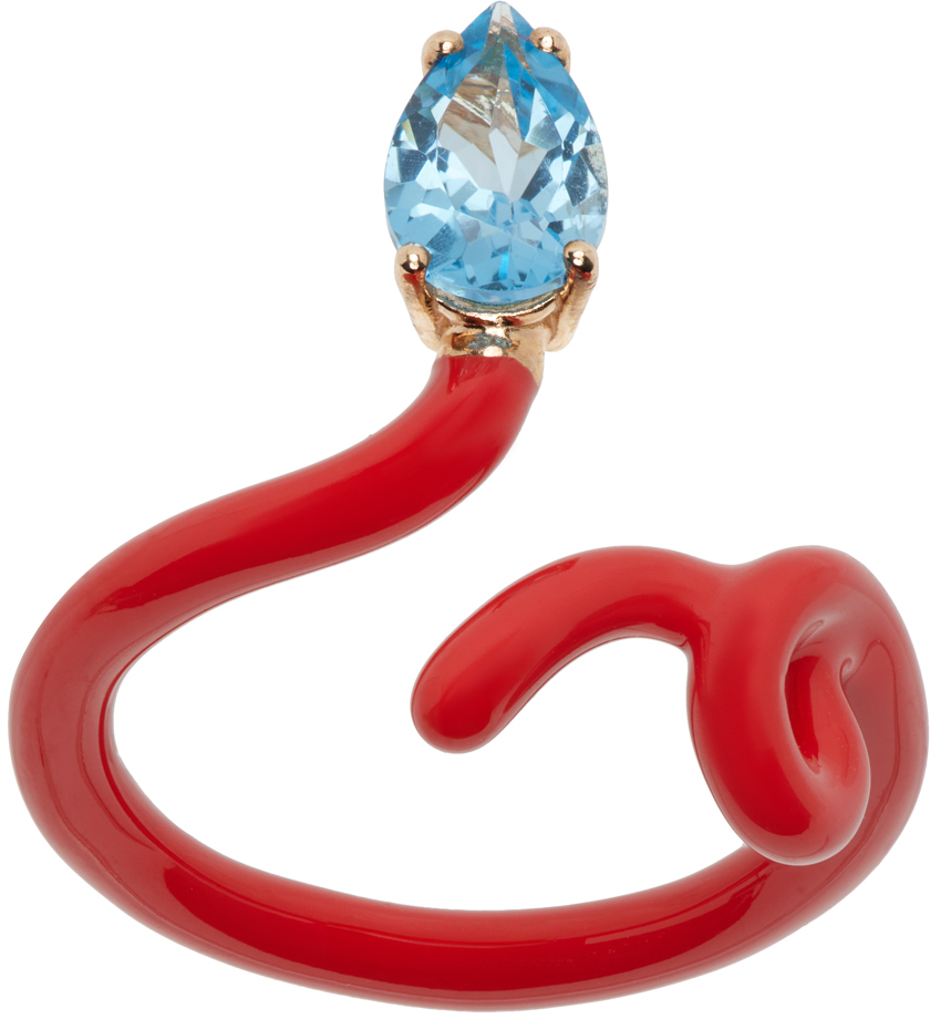 Shop Bea Bongiasca Red Baby Vine Tendril Ring