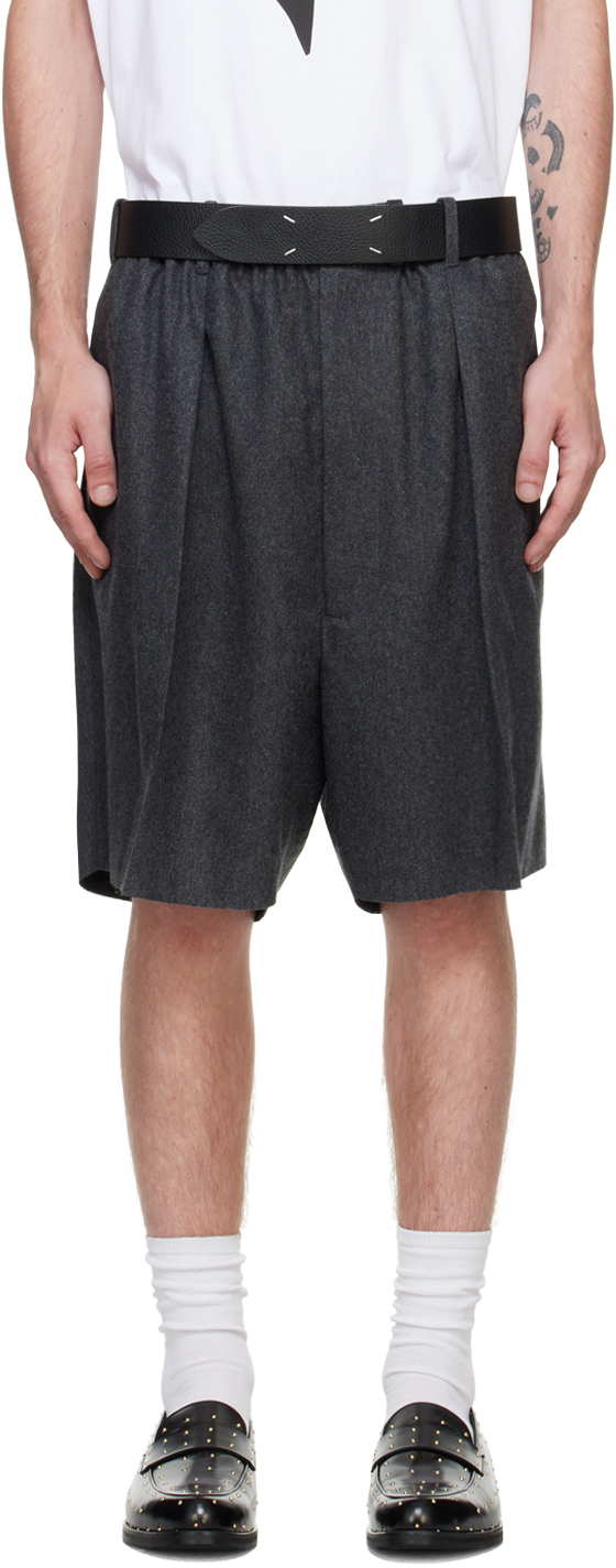 Shop Random Identities Gray Worker Shorts In Dark Grey