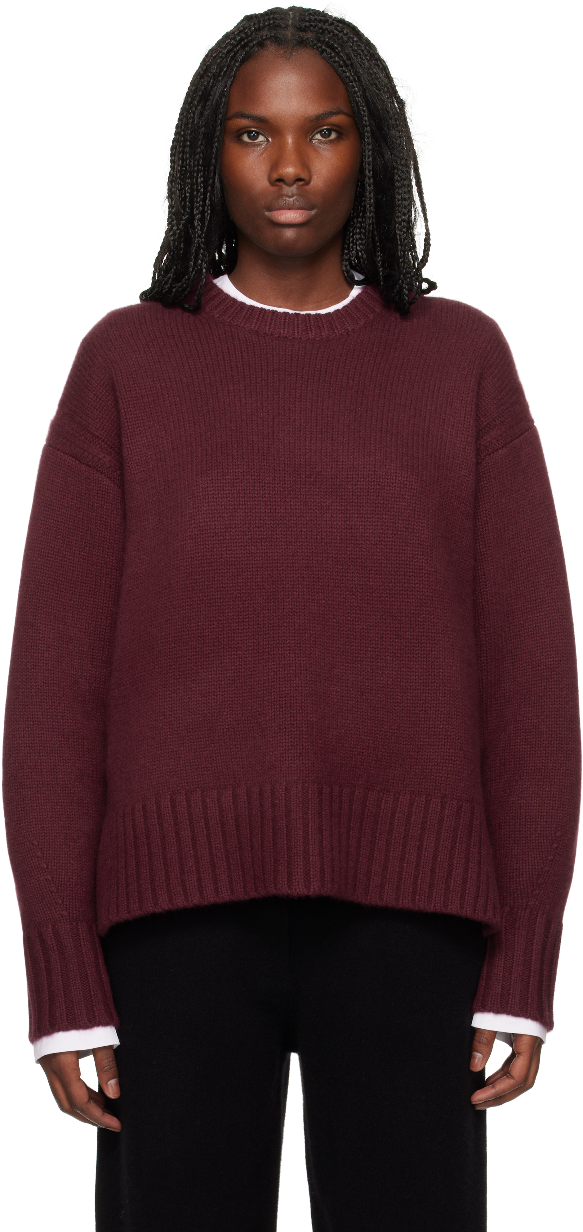 Shop Guest In Residence Burgundy Cozy Sweater In Plu Plum