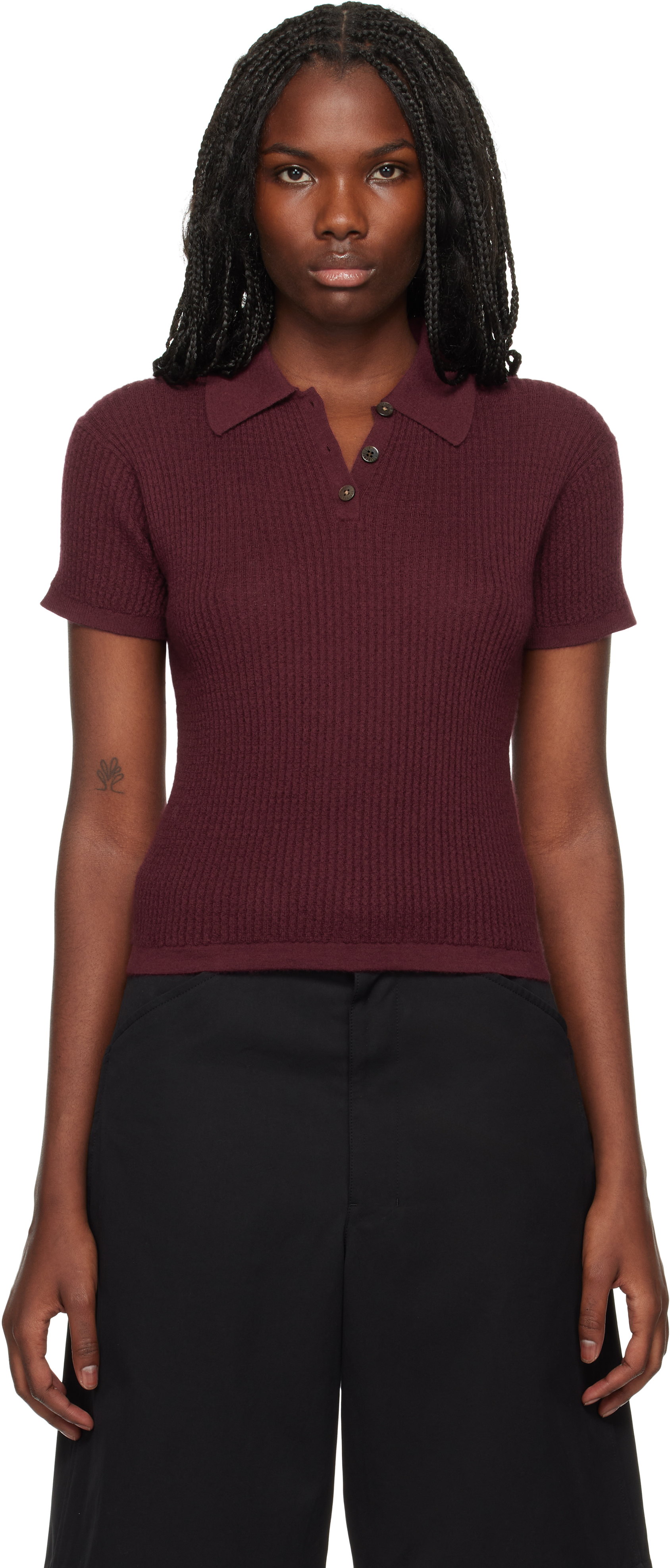 Burgundy Shrunken Polo