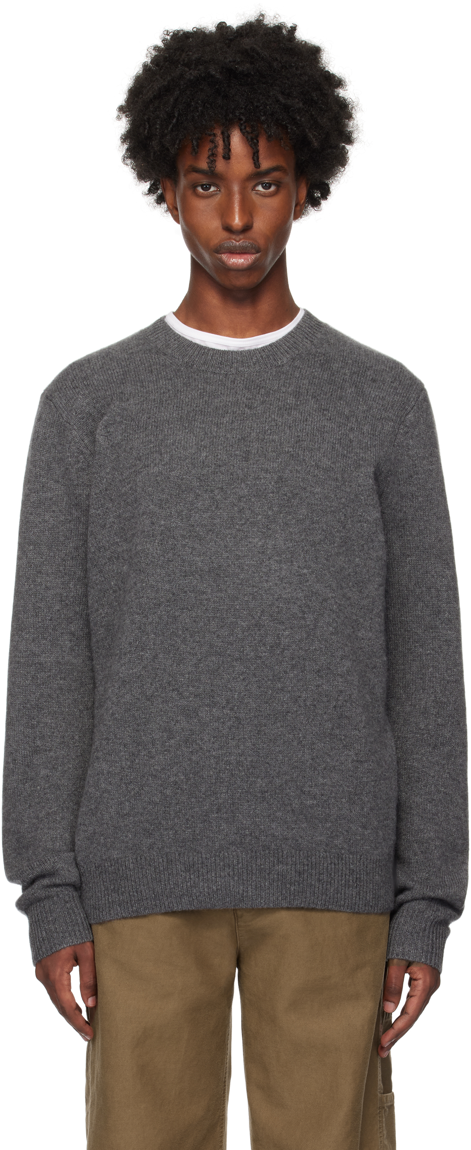 Shop Guest In Residence Gray Allday Crew Sweater In Charcoal