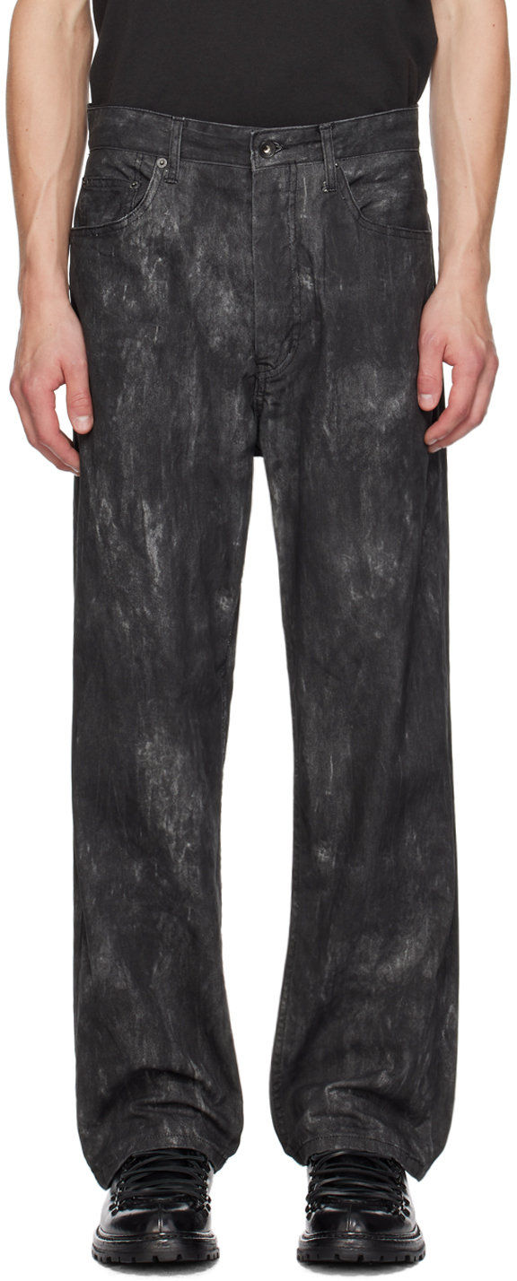 Black Distressed Print RF Jeans by Engineered Garments on Sale