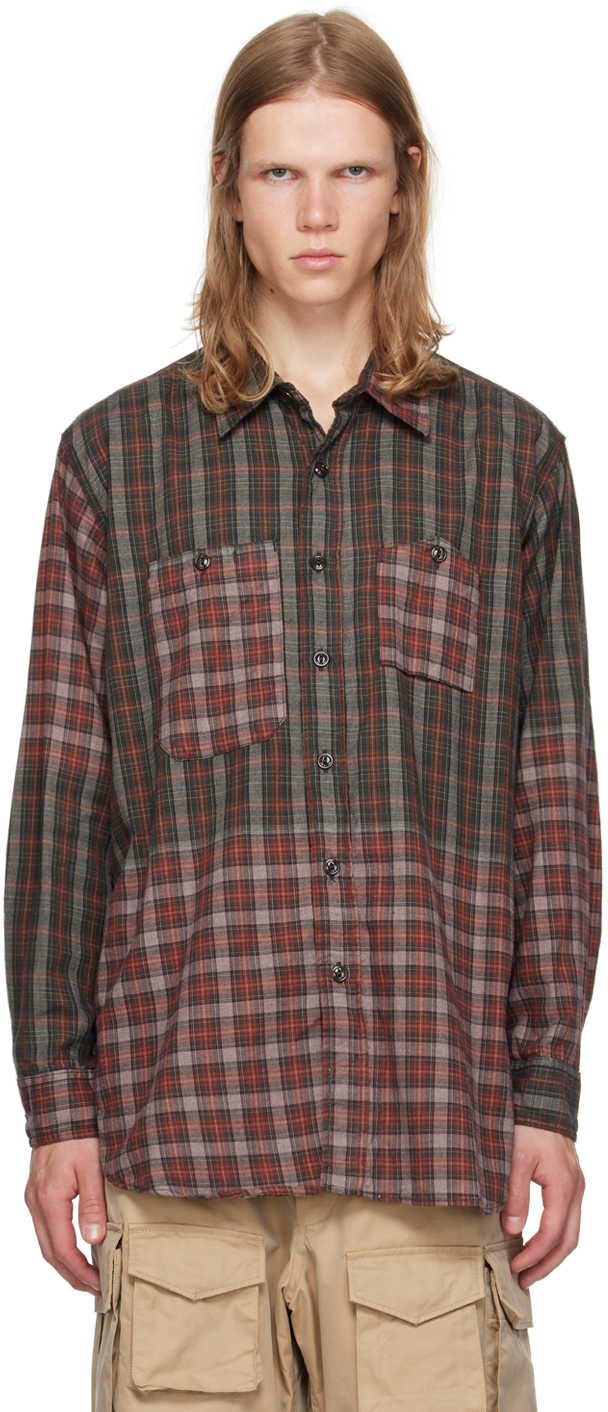 Green & Red Check Shirt by Engineered Garments on Sale