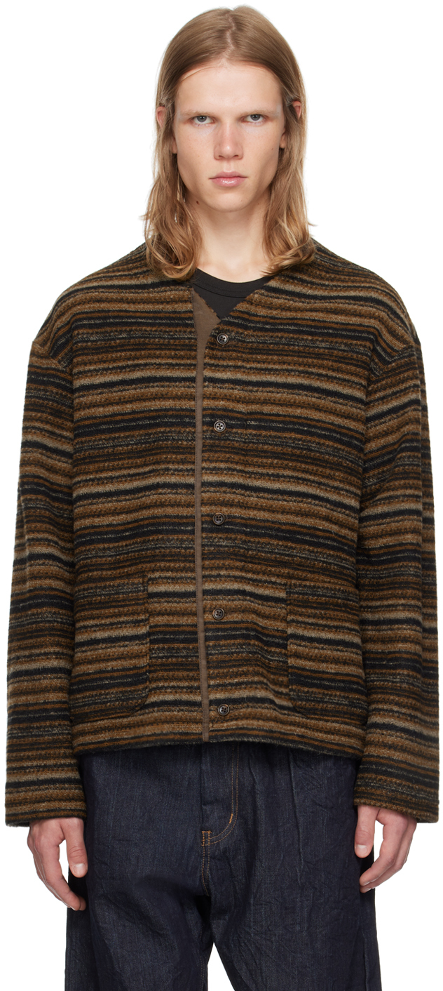 Shop Engineered Garments Brown Fair Isle Cardigan In Ps013 A - Brown Fair