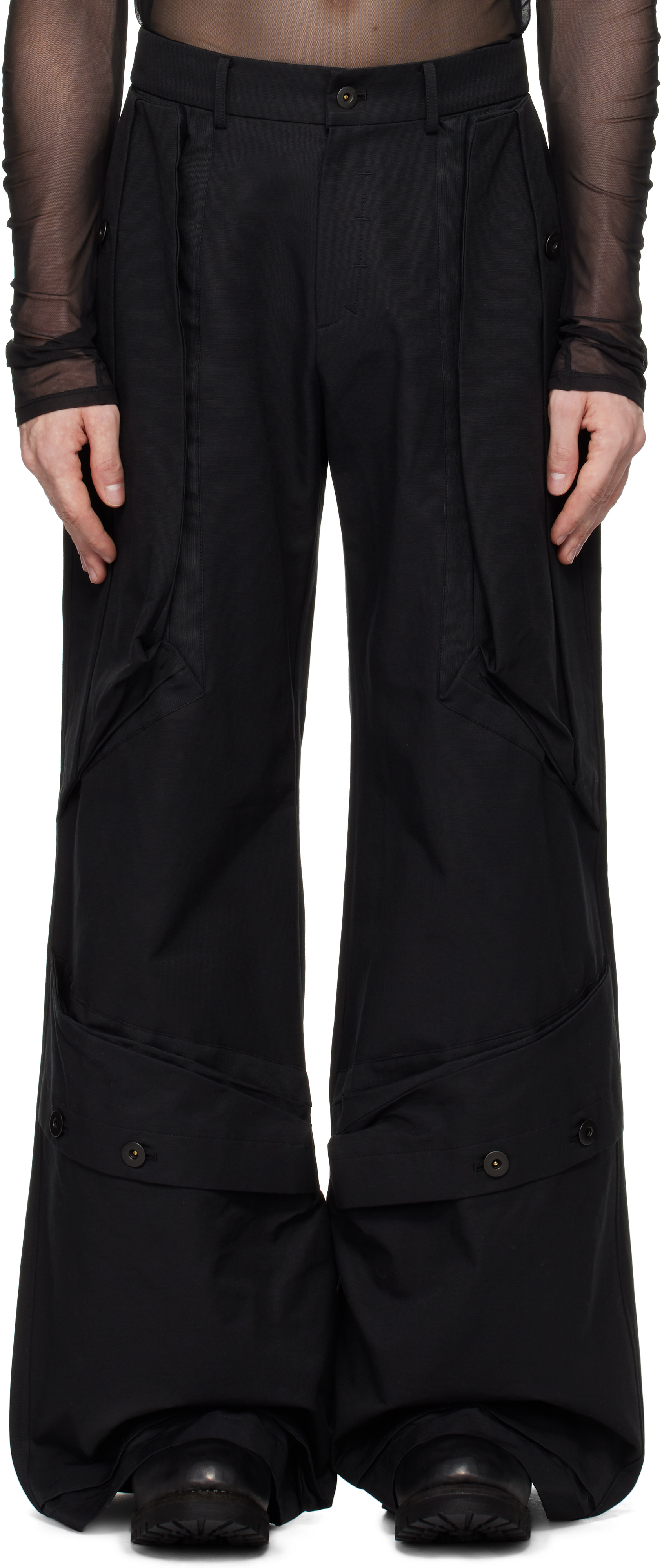 Shop Carnet-archive Black Wide Mass Trousers