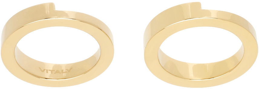 Shop Vitaly Gold Gridlok Ring Set