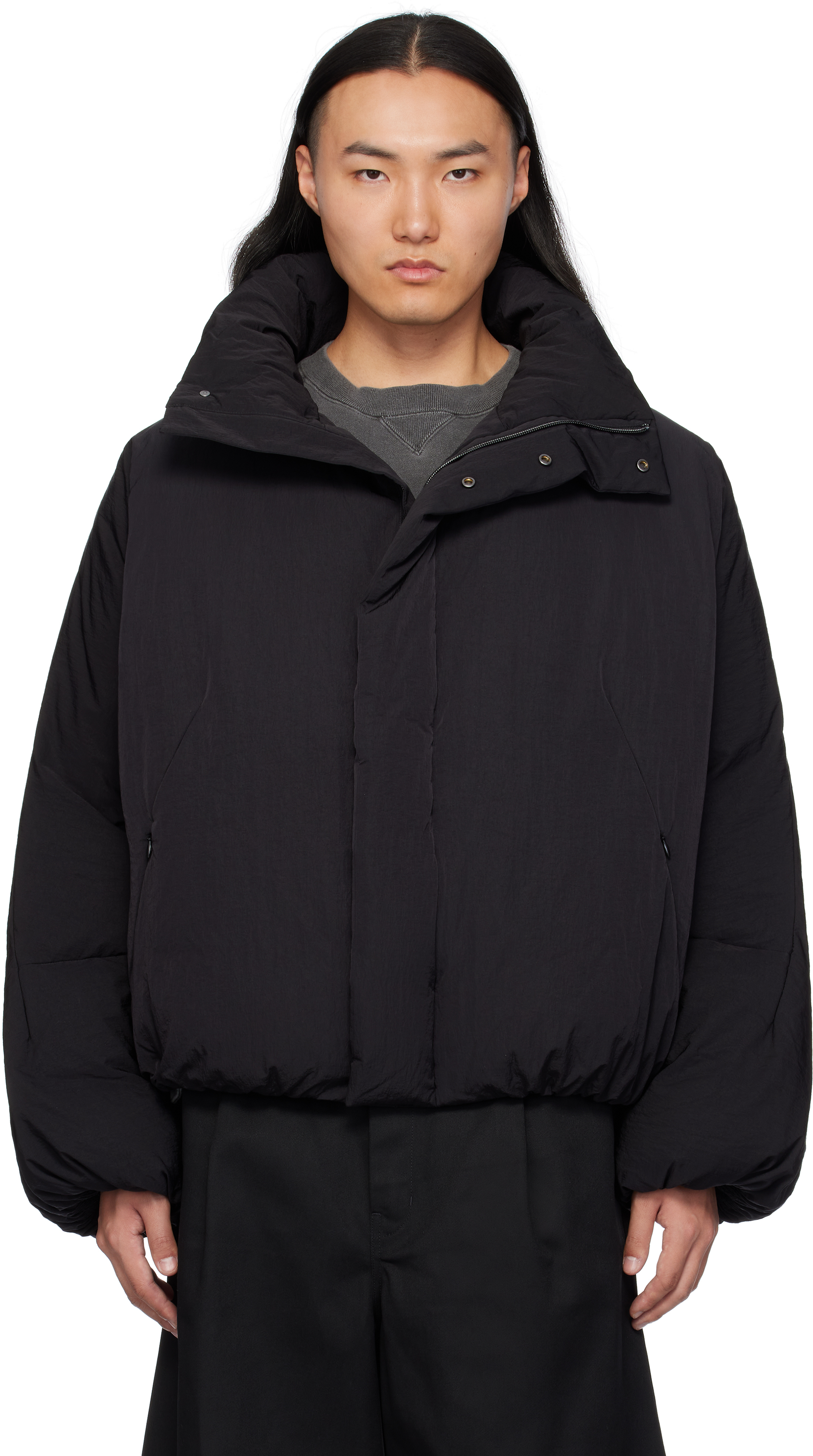 Black Constructive Stealth Down Jacket