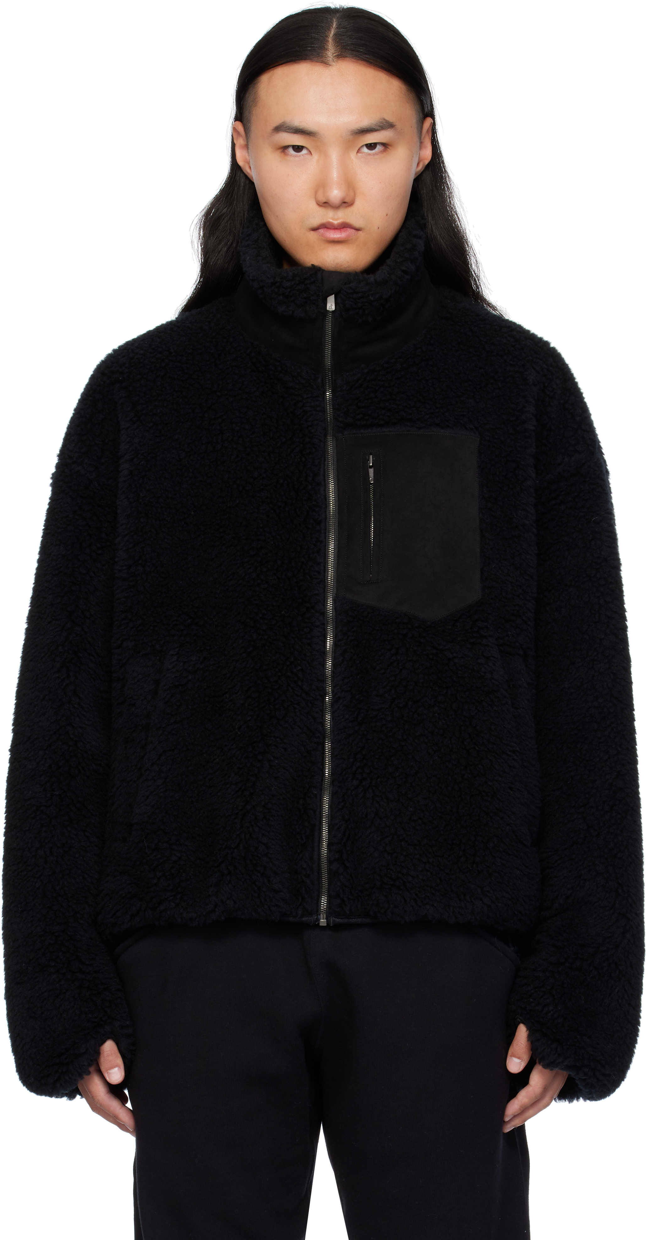 Black 2Way Boa Fleece Jacket