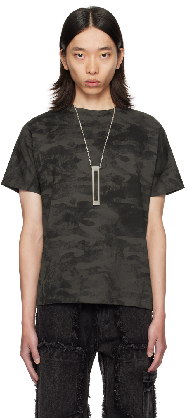 SSENSE Exclusive Black Camo Monogram T-Shirt