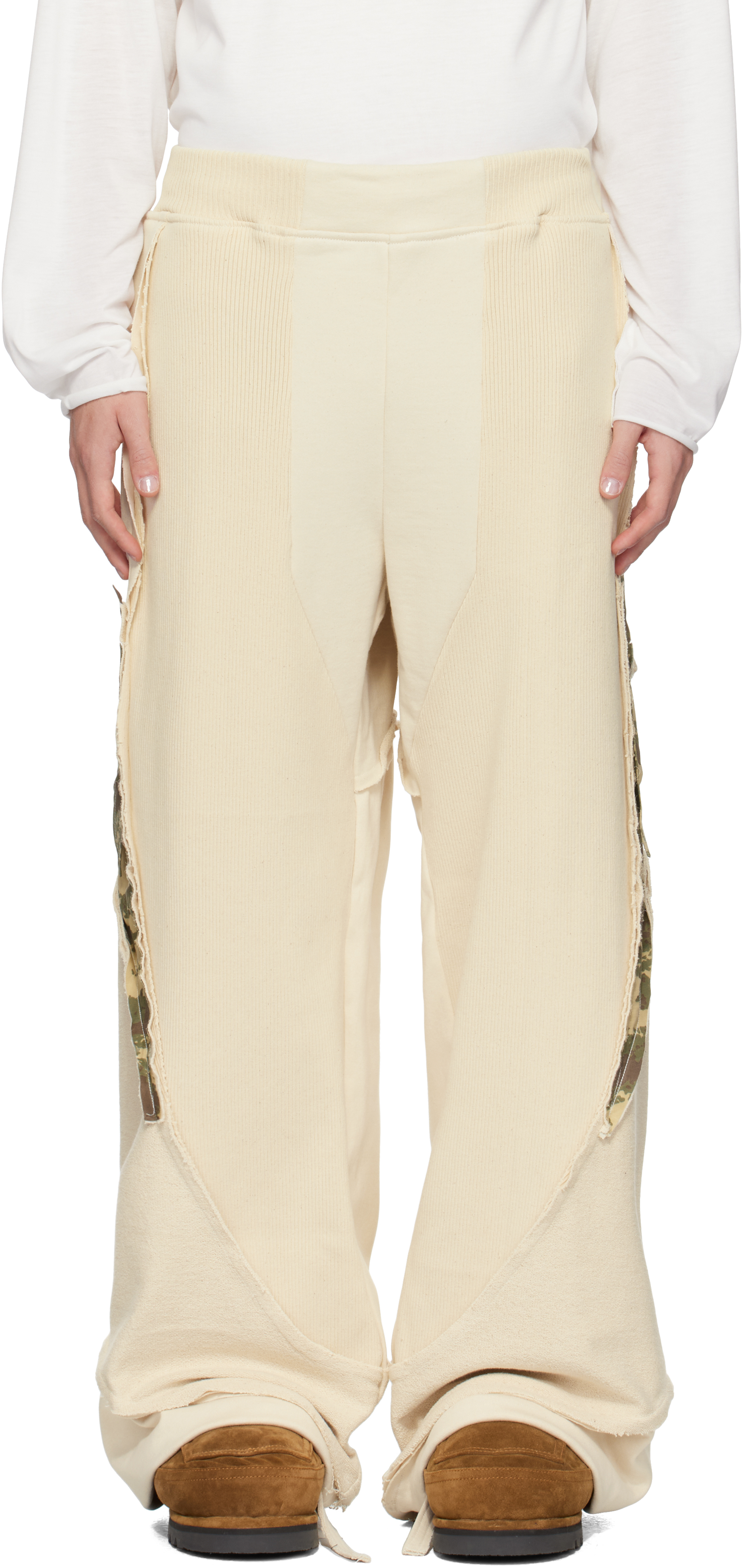 SSENSE Exclusive Beige Undyed Hybrid Sweatpants