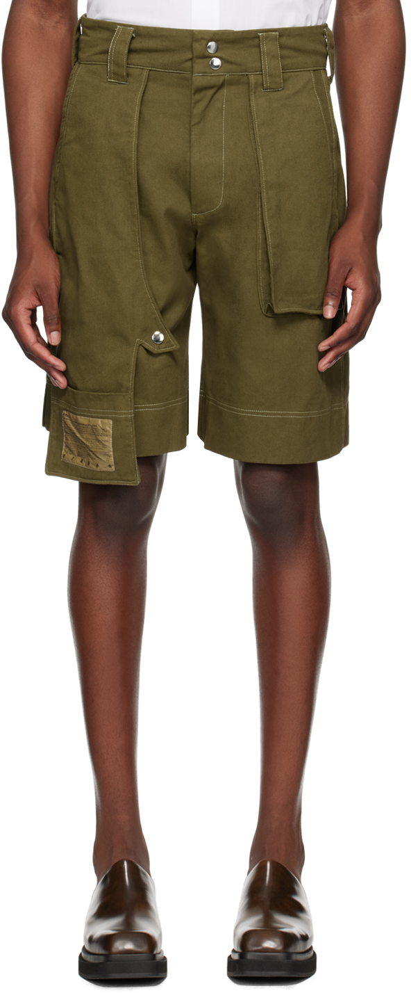 Green 7-Poc Denim Shorts