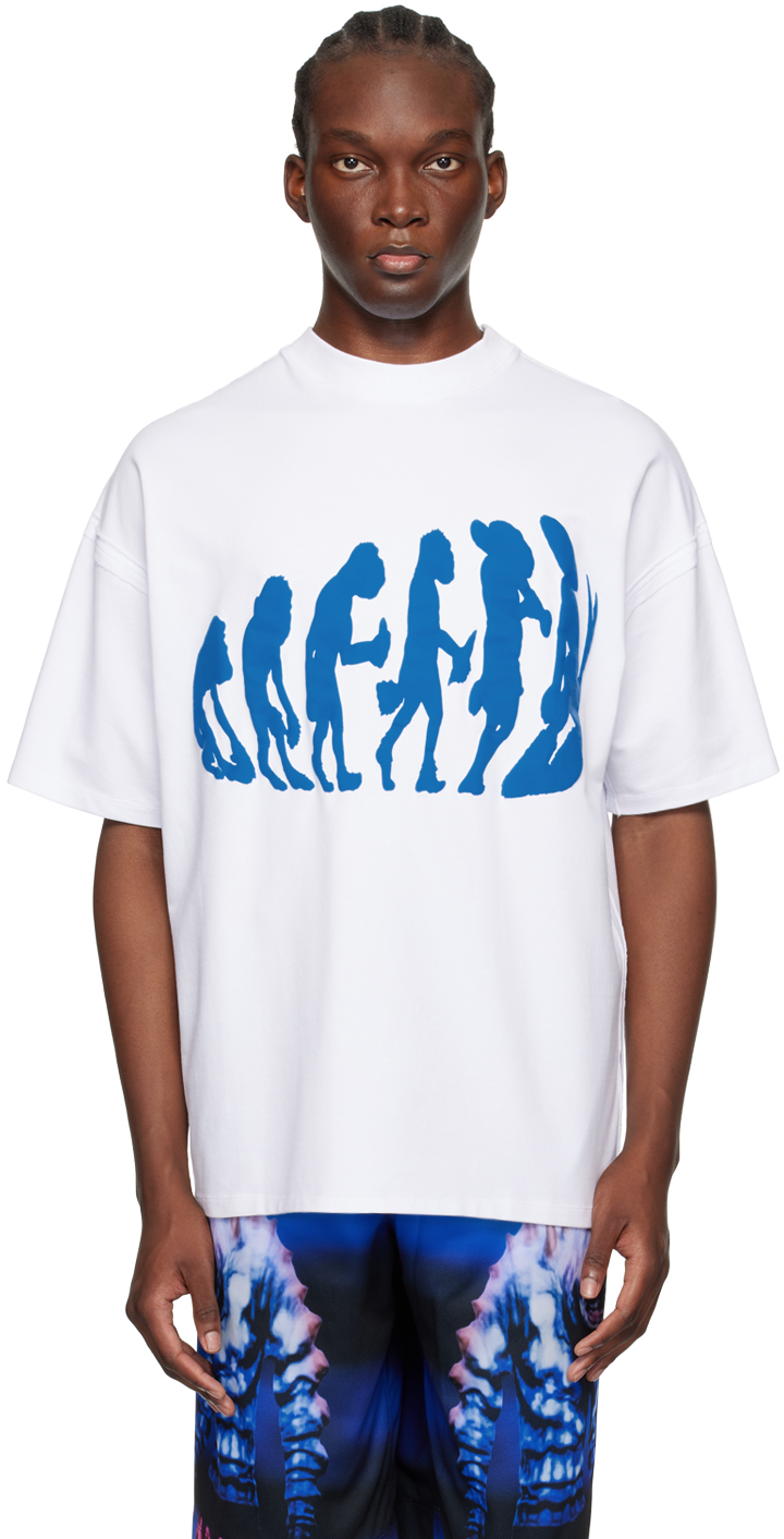 White Evolution T-Shirt by YAKU on Sale