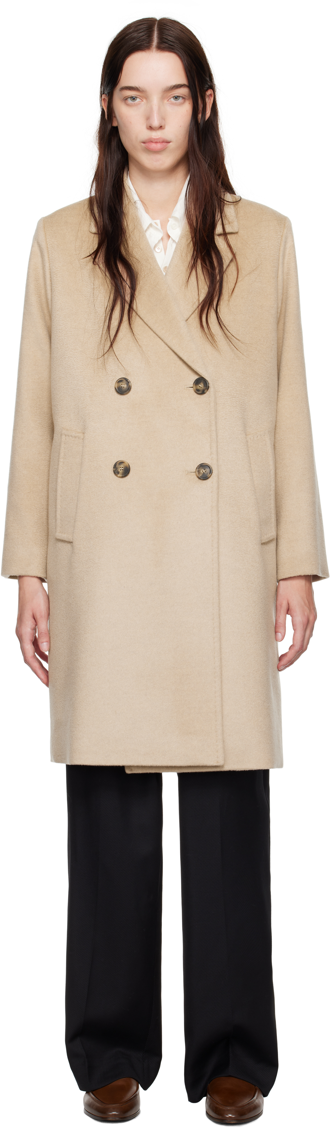 Shop Weekend Max Mara Beige Zum Coat In 002 Beige