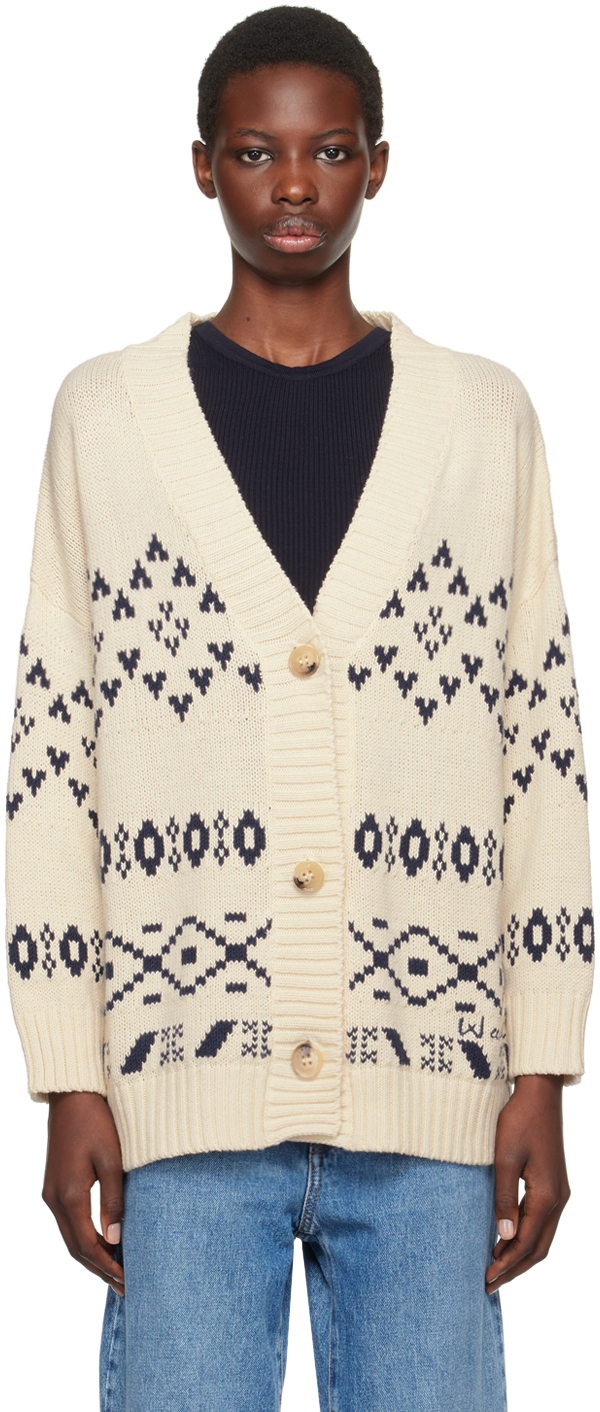 Shop Weekend Max Mara Off-white Acacia Cardigan In 001 Dis. Norvegese