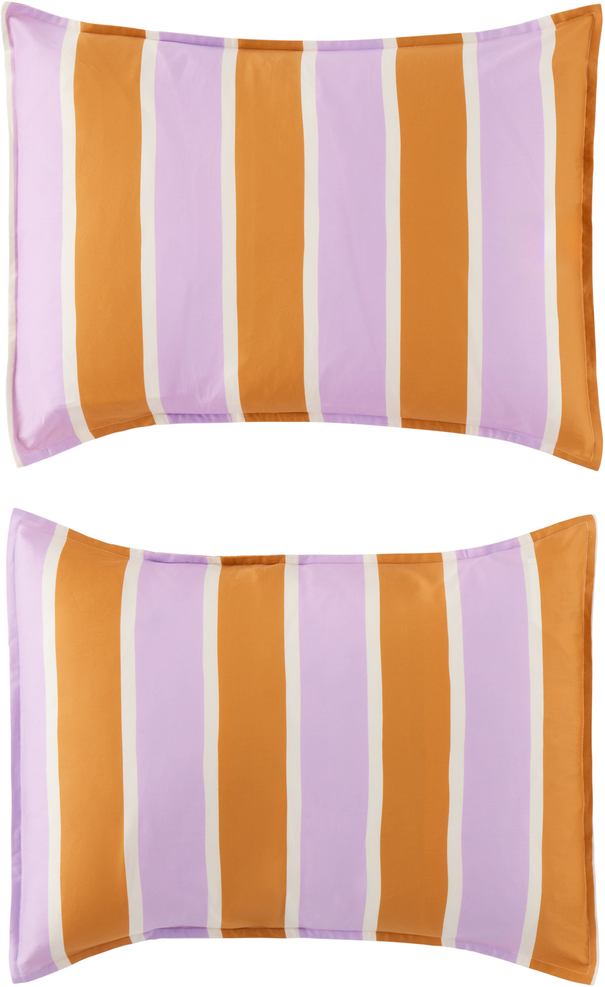 Dusen Dusen Orange & Purple Tommy Stripe Duvet Set, Full/queen In Tommy Stripe