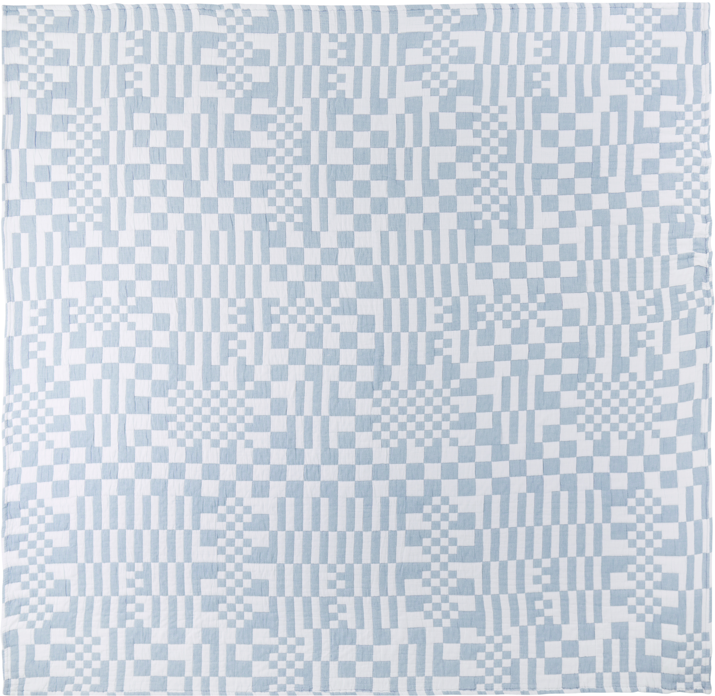 Dusen Dusen White & Navy Check Bed Set, Full/queen In Navy Check