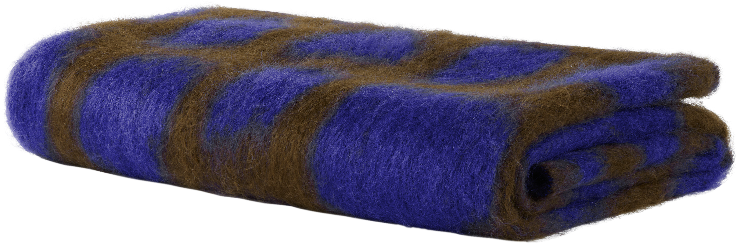 Hem Navy & Brown Monster Throw In Ultra Blue/brwn Spot