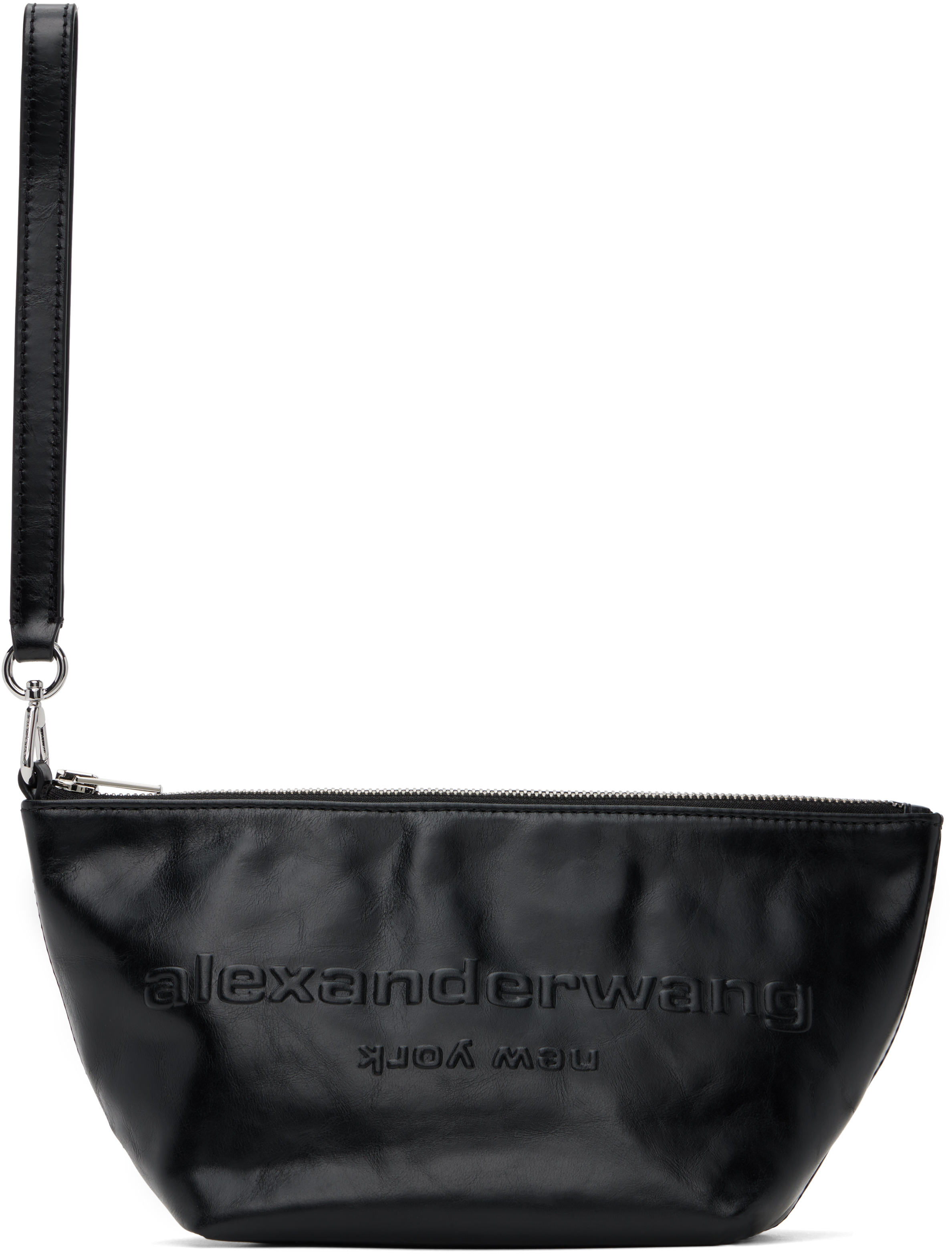 Shop Alexander Wang ブラック Punch リスレットストラップ クラッチ In Black