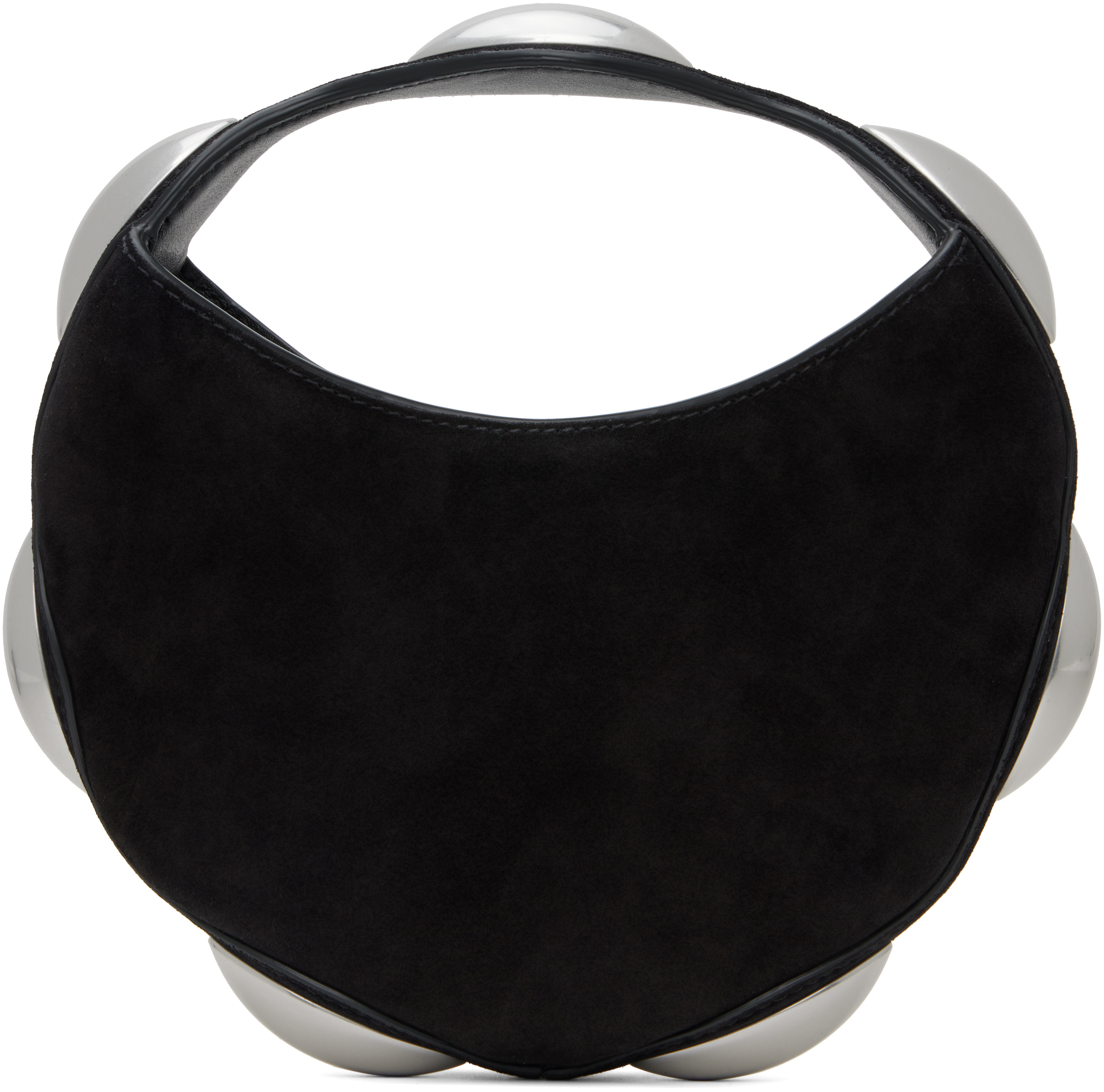 Black Dome Circular Top Handle Bag