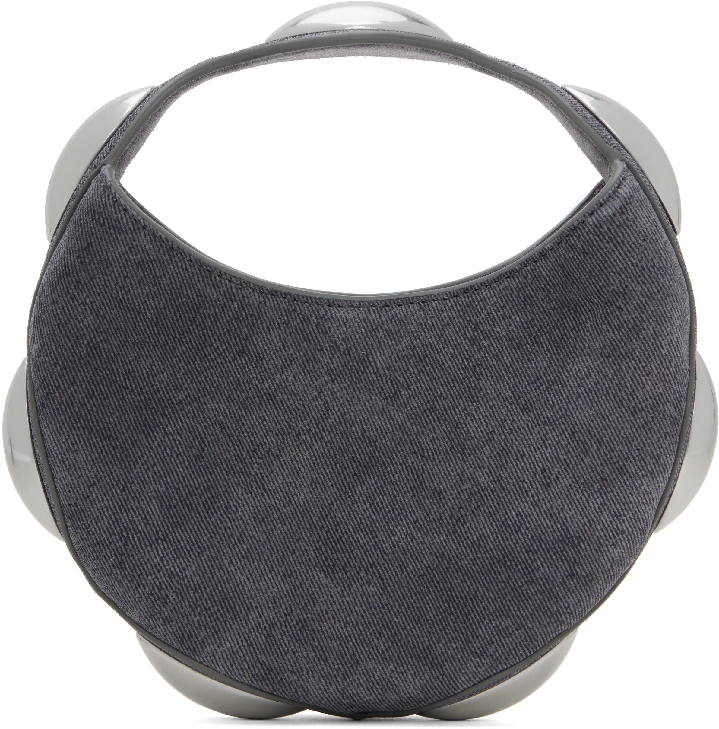 Shop Alexander Wang Gray Dome Circular Top Handle Bag In Grey