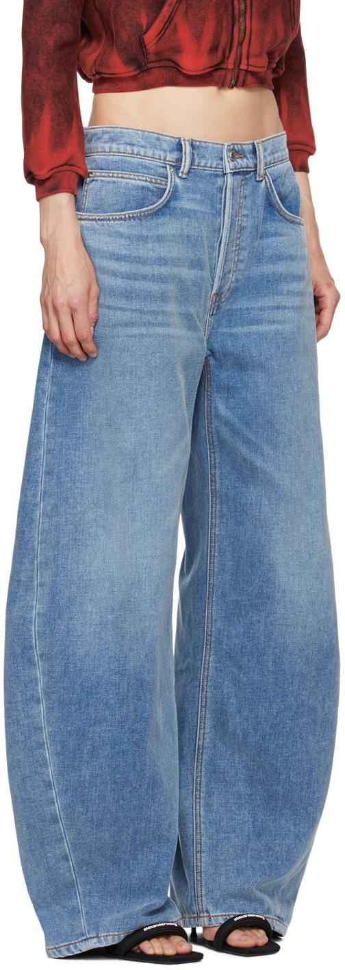 Alexander Wang Twisted Leg Jeans In Washed Light Blue