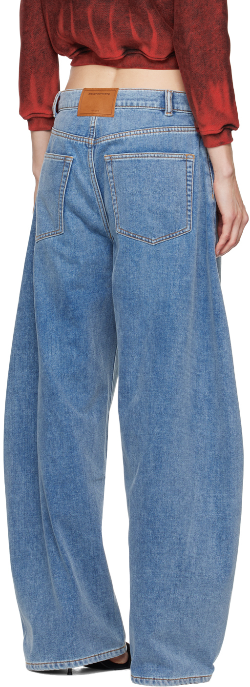 Alexander Wang Twisted Leg Jeans In Washed Light Blue