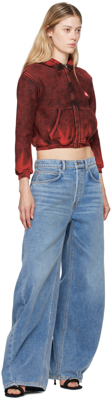 Alexander Wang Twisted Leg Jeans In Washed Light Blue