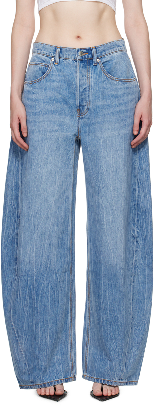 Blue Oversize Low-Rise Jeans