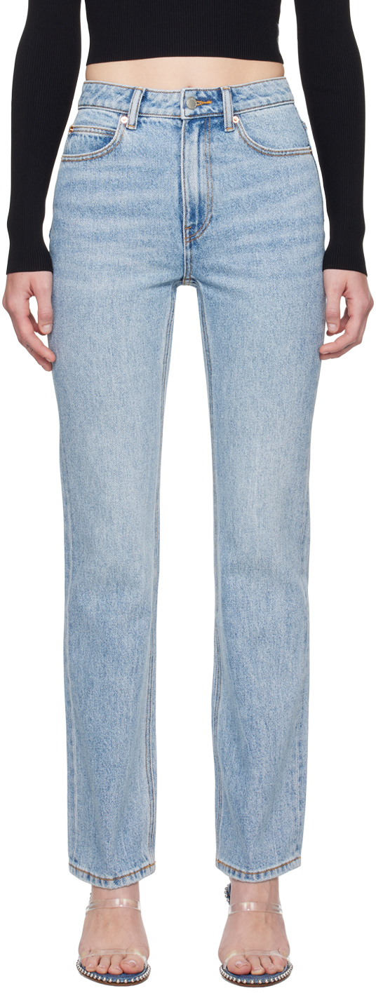 Blue Fly High-Rise Stacked Jeans