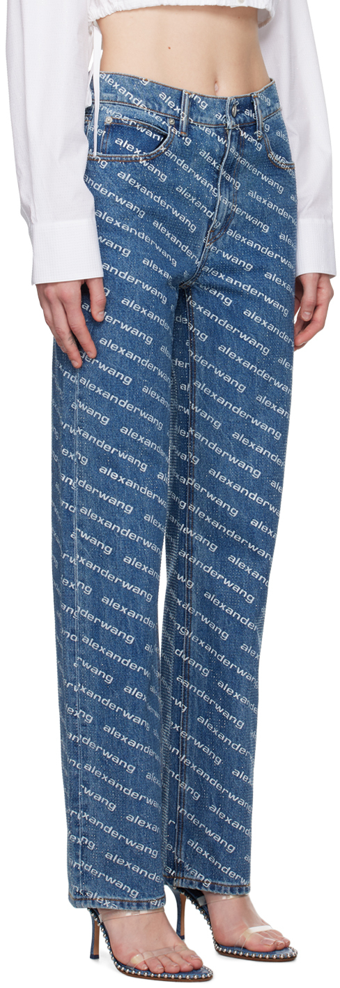 Alexander Wang Jeans In Deep Blue/wht 460