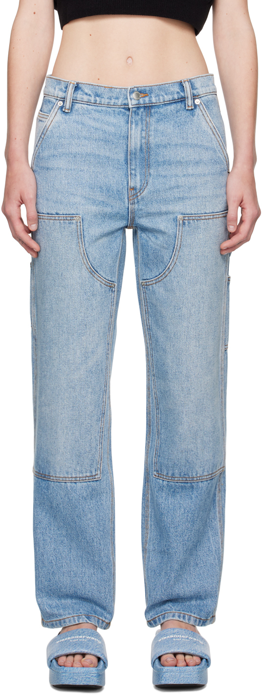 Alexander Wang: Blue EZ Slouch Carpenter Jeans | SSENSE