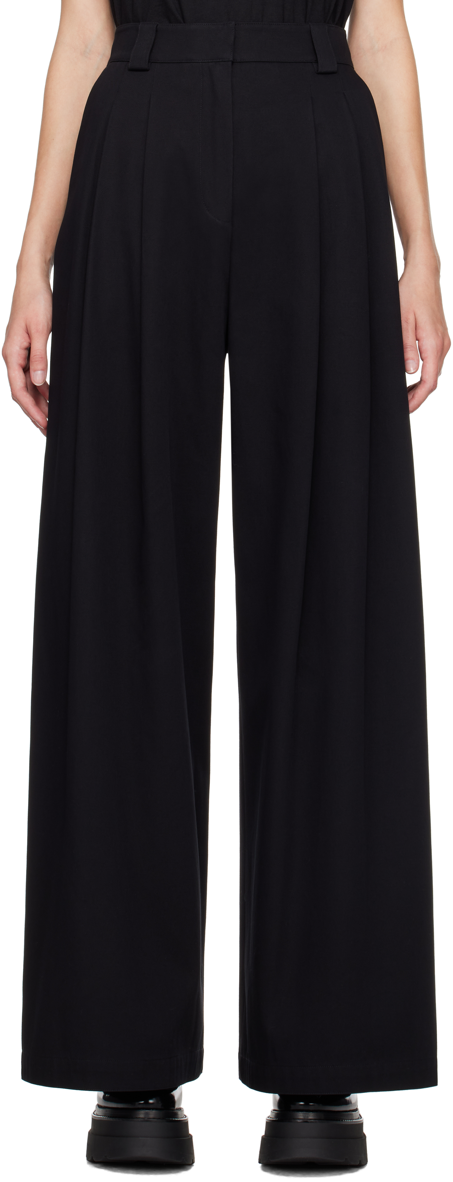 Alexander Wang Black High-waist Wide-leg Trousers