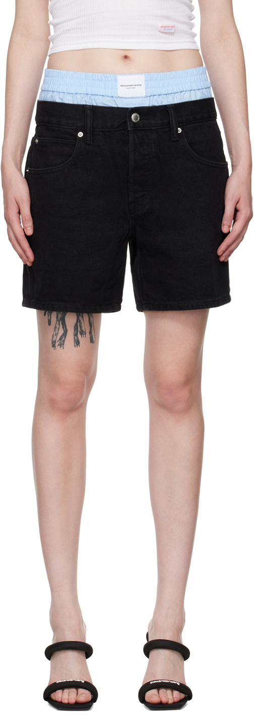 Black Pre-Styled Denim Shorts