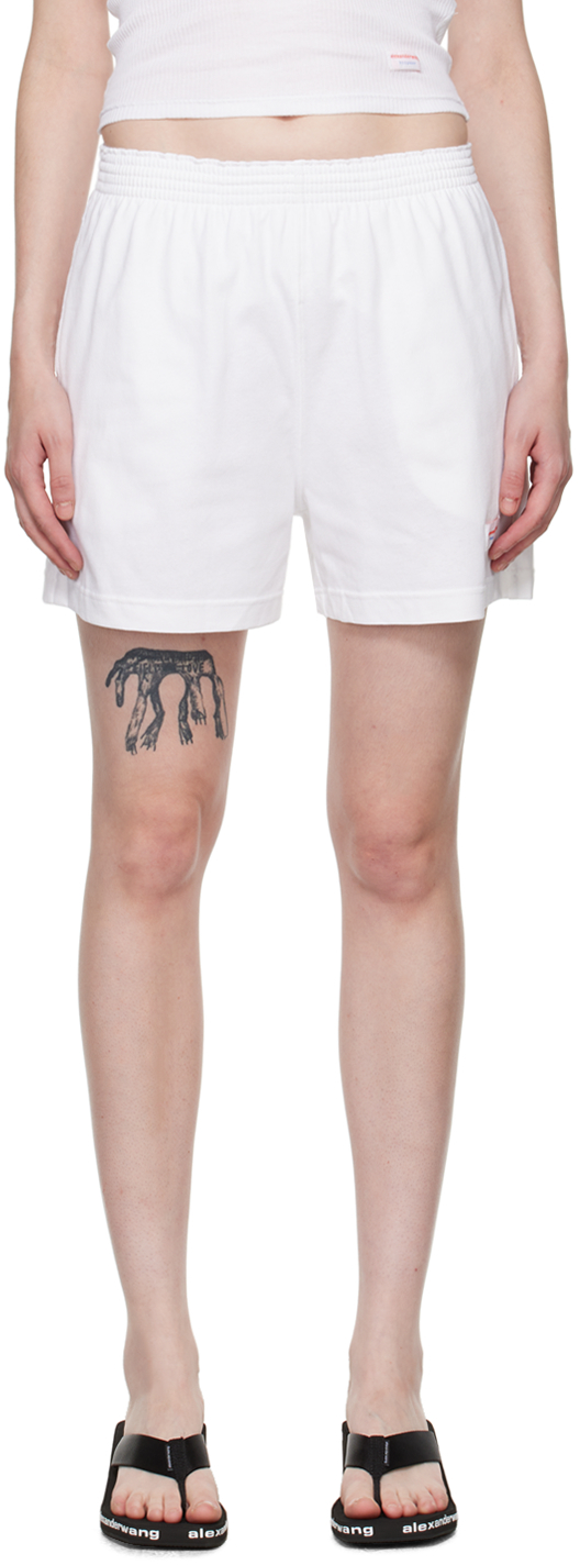 White Logo Patch Shorts