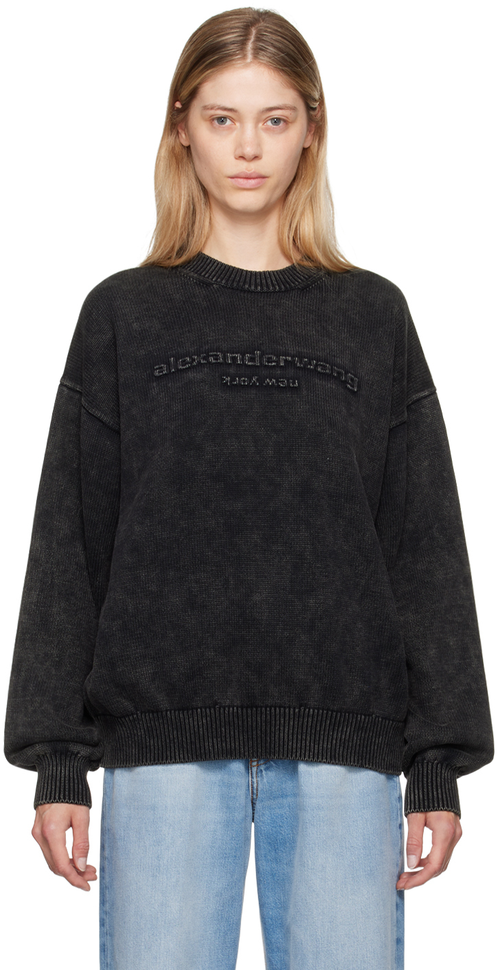 Black Oversize Logo Sweater