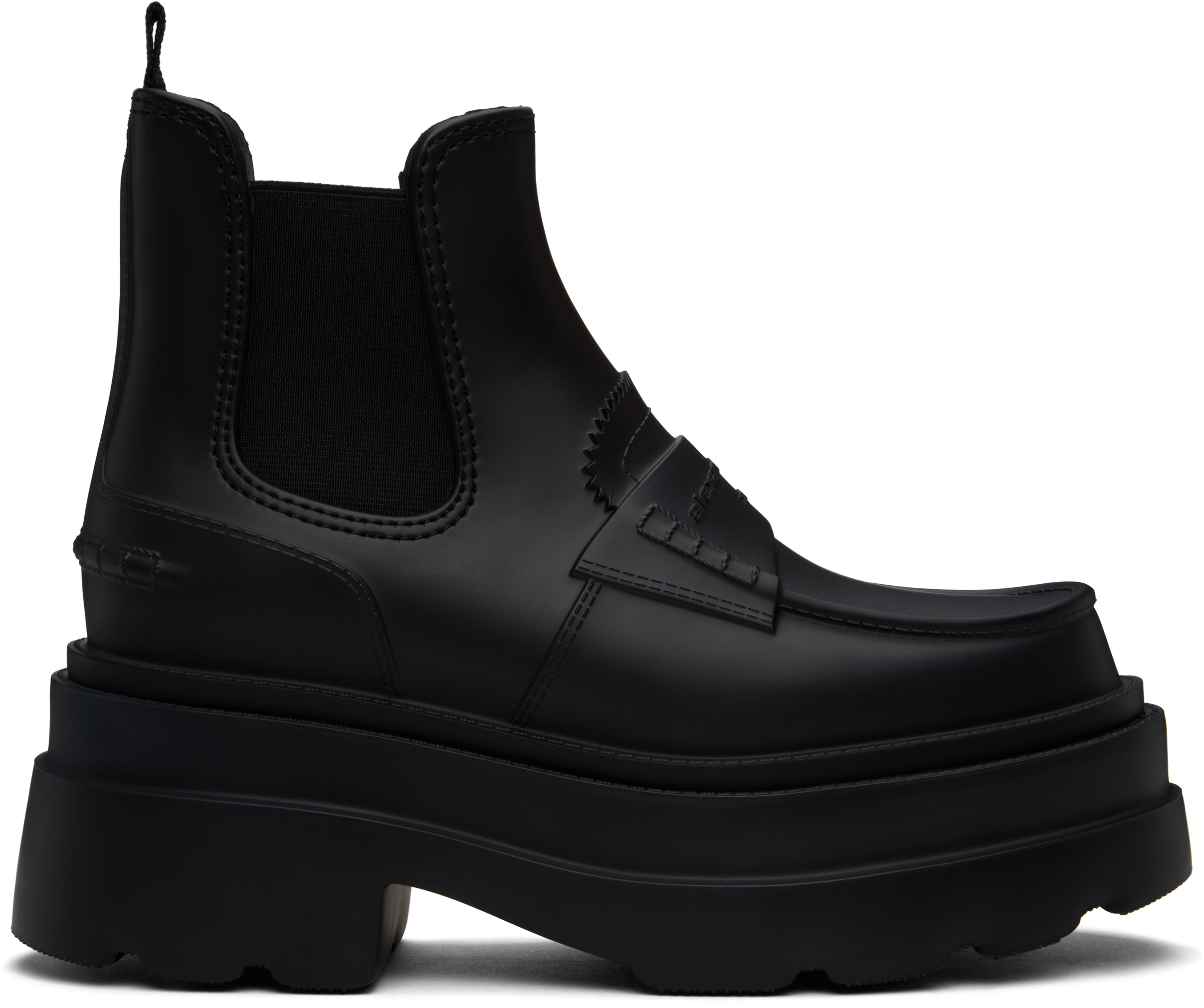 Shop Alexander Wang Black Carter 75mm Ankle Platform Rain Boots