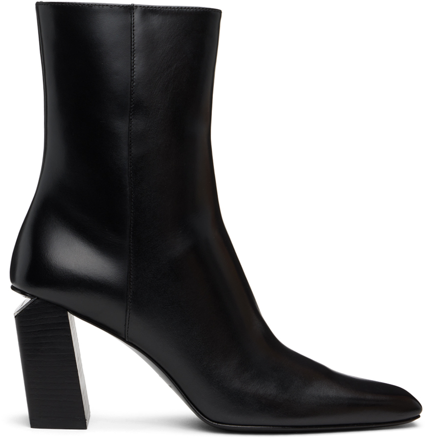 Shop Alexander Wang Black Toni 85mm Ankle Leather Boots