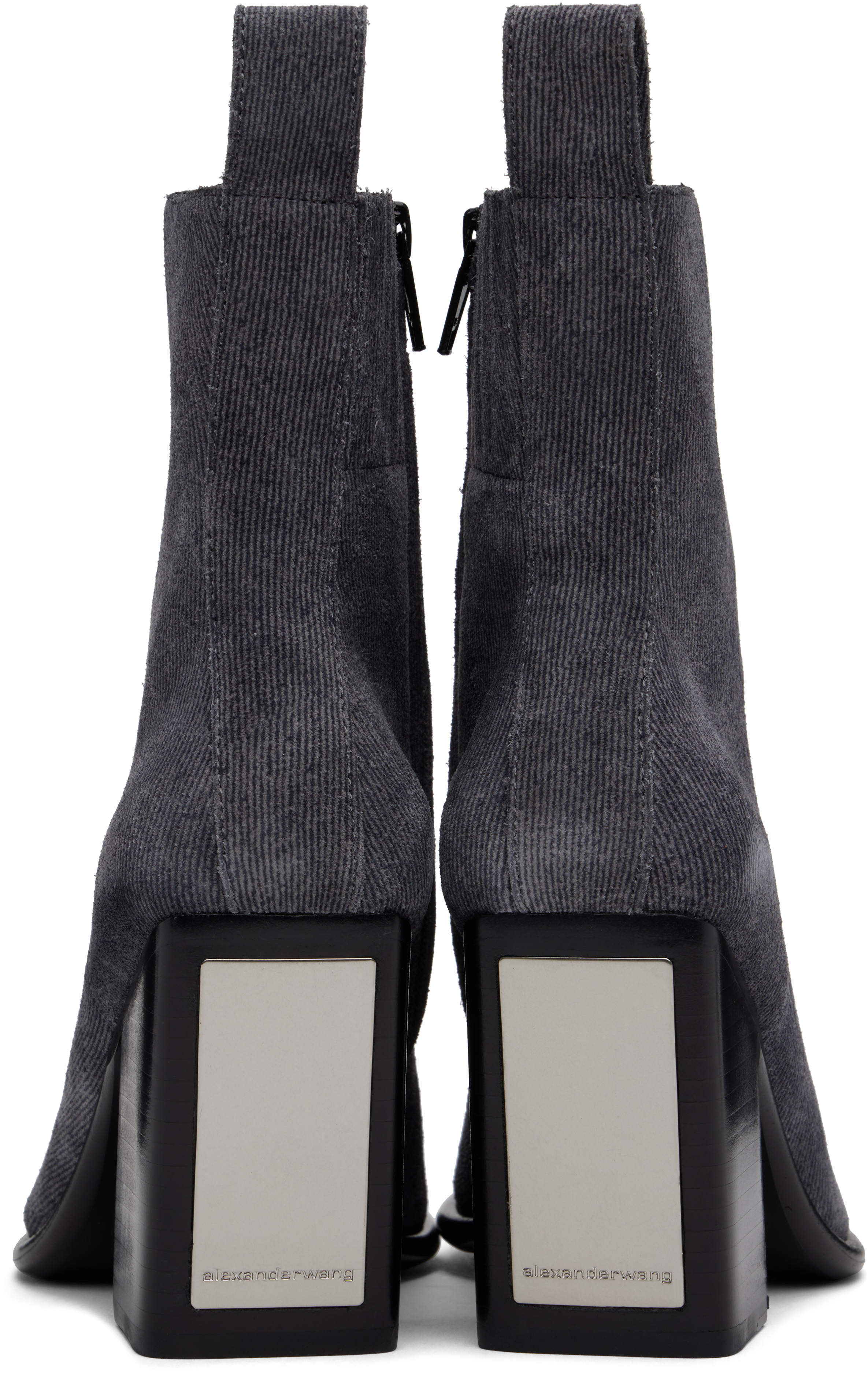 Alexander Wang Gray Throttle 95mm Ankle Boots In Grey