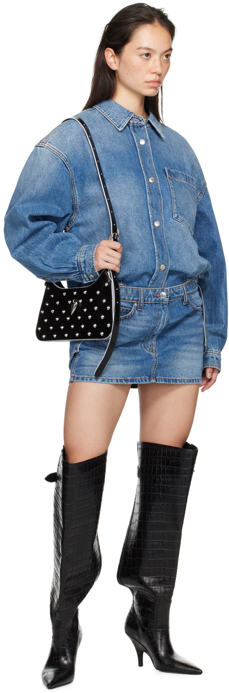 Alexander Wang Black Diablo Open Back Boots In Black